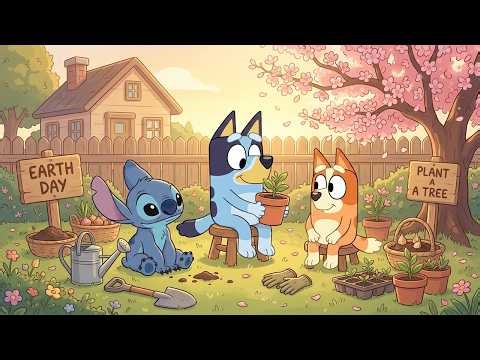 Stitch & Bluey Earth Day Planting 🌱 Spring Lofi Beats for Study & Deep Focus 🌸 Calm Garden Vibes