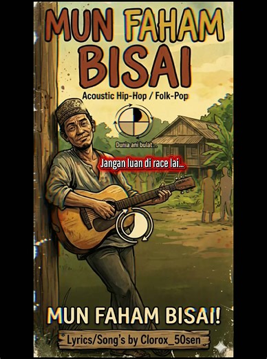 MUN FAHAM BISAI [Intro] Jangan luan di race lai… Mun Faham Bisai [Verse 1] Awal pagi dah tekapai kapai Bahunjar kunci matuka sana sini Padahal palak palak dapan mata Mun udah paloi atu... payah saja [Pre-Chorus] MUN FAHAM BISAI!! [Verse 2] Babata dari rumah... Nasi, talur, sadin Uja bisdurang tahi hidung masin Malas tah ku ingau... USIN KU! Dari bergaya habuk panuh saku Jangan luan dikabun paloi mu atu Show off macam orang bausin Tinggali dikit bah anak cucu mu Pertengahan bulan nasi talor masin