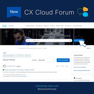 New to #CXCloud? Need quick peer support and tips on your platform problems? Ask a question or join the discussion in the 🆕 CX Cloud Forum on the #CiscoCommunity online portal today. 📍 http://cs.co/6188uUU6I Connect. Collaborate. Improve. #CiscoCX | Cisco Community