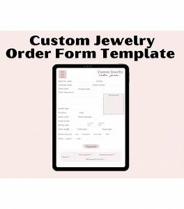 Printable Jewelry Order Form Template for Custom Commissions, Digital Order Form, Printable Order Form for Jewelry Business - Etsy