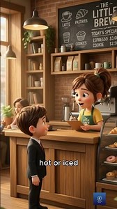 English Conversation Practice: Ordering Coffee 🎨 Animated Story for English Learners