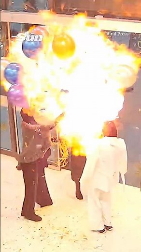 Party balloons explode in giant FIREBALL burning birthday girl’s face as surprise goes badly wrong