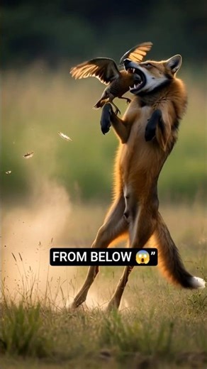 “FROM BELOW! Maned Wolf’s Power Jump Hunt 😱”