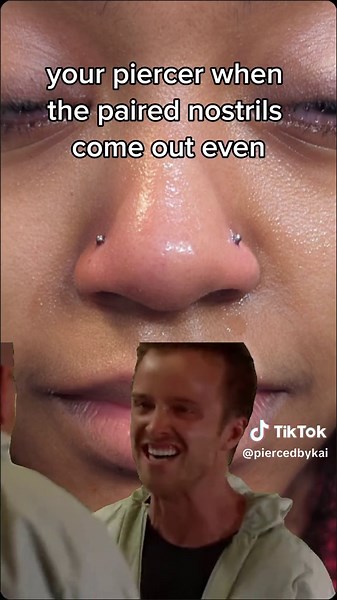 Piercing paired nostrils on an unsymmetrical nose are my absolute favorite!!! I love the challenge of placing them in a spot that makes them look even despite being in slightly different spots! #CapCut #piercersoftiktok #atlpiercers #piercedbykai #piercer #fypシ #pairednostrils