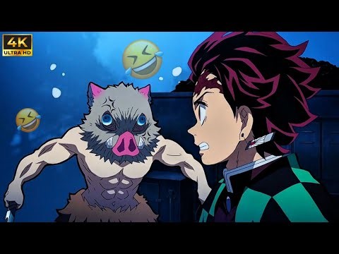 Demon Slayer Funny Moments 🤣|| Tanjiro Or Inosuke Funny Moments In Hindi🔥