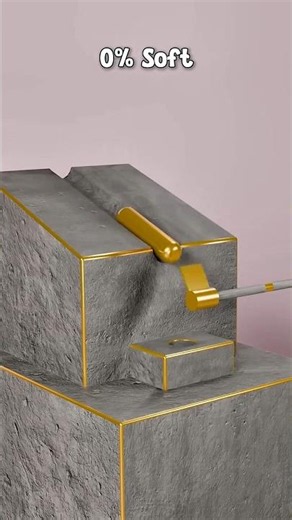 0 vs100 Soft Gold Cylinder Physics Simulation 3D Software Simulation #3dsimulation #asmr #blender3d