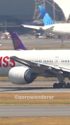 SWISS B777-300ER takeoff at Bangkok Airport #shorts #aviation #swiss #b777 #takeoff #bangkok