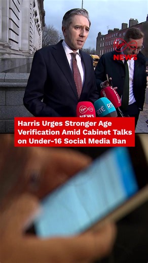 🗣️ “We cannot have a situation where we decide you can’t consent online to a certain age, but don’t robustly verify that age.” Tánaiste Simon Harris says Ireland must have stronger mechanisms to enforce its digital age of consent, as Cabinet is updated on whether a ban on social media for under-16s is possible. A ban comes into force today in Australia, with several EU countries also examining similar measures. #VMNews | Virgin Media News