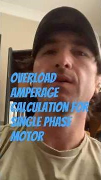 Overload current calculation for thermal overload ( single-phase motor ) #electrician #industrial