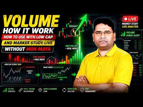 Volume how it work , how to use with Low cap and market study live without moh maya