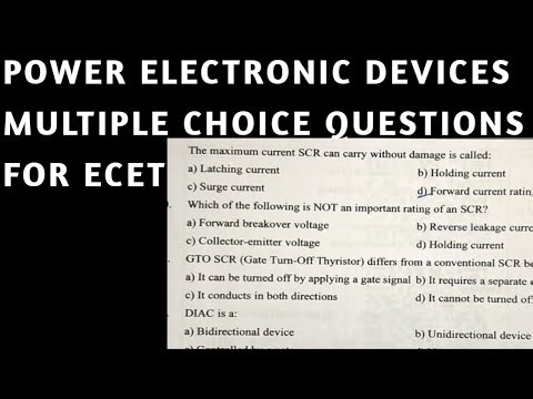 || Power Electronic Devices Multiple Choice Questions for ECET in Telugu || diploma || ECE ||