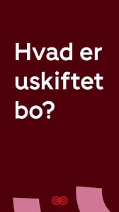 Hvad betyder uskiftet bo?🏠 Uskiftet bo er, når din ægtefælle dør, og der ’sådan set’ ikke sker noget, rent økonomisk. Dine børn skal ikke have udbetalt deres arv. Alt kører videre, som det har gjort hele tiden. Men der er alligevel nogle særlige situationer, man skal være opmærksom på. Brug 10 minutter og lær mere om arvereglerne i netop din situation 👇 | Kræftens Bekæmpelse