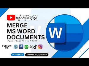 Merge Multiple MS Word Documents into One File (Easy Method) | IrfanTech01