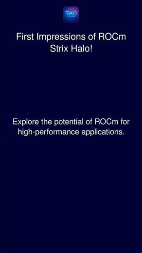 First Impressions of ROCm Strix Halo!