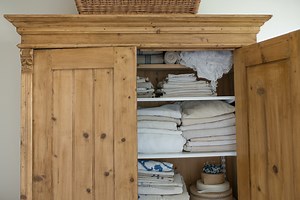 adding shelves to an antique wardrobe | Miss Mustard Seed