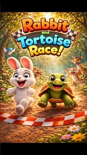 The Rabbit and the Tortoise | A Moral Story #shortstory #youtubeshorts #aicreativity #kidsstory