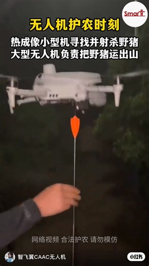 利用無人機協助追捕數量多到氾濫成災的野豬。 小紅書: 智飛翼CAAC無人機 http://xhslink.com/o/4m17t75ZsLX | Smart Robots 智慧機器人