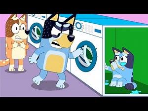 Oh No Bluey stuck in washing machine | Bluey Funny Animation