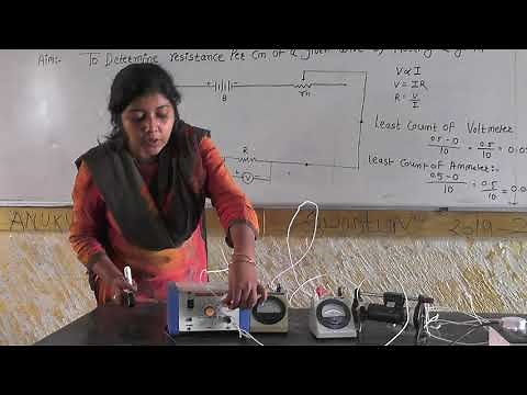 TO DETERMINE RESISTANCE OF A GIVEN WIRE BY PLOTTING GRAPH FOR POTENTIAL DIFFERENCE V/S CURRENT.