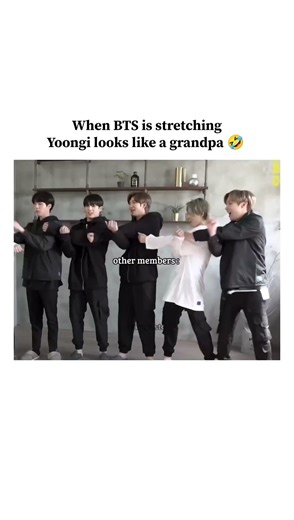 remember when BTS stretching and yoongi looks like a grandpa 🤣 #bts #stretching #workout #ot7 #short