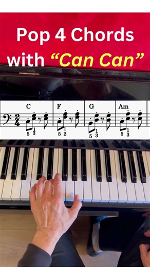 Pop 4 chords with “Can Can" #PianoTutorial #EasyPiano #BeginnerChords