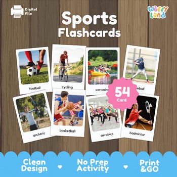 Sports Flashcards | Real Photo Vocabulary Cards | Physical Education ESL ELL