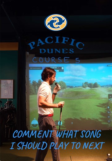 Today we’re at @Bandon Dunes Golf Resort in the Pacific Golf Course! Comment what song I should play to next as we continue to play every course that #Trackman has to offer! #golftok #indoorgolf #part5 #fyp