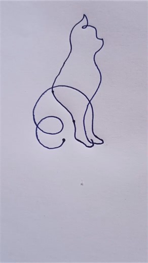 cat one line drawing #shorts
