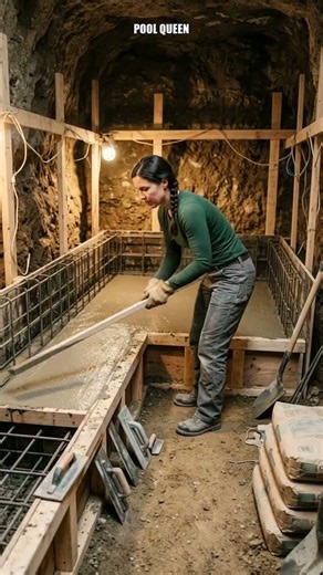 Underground Basement Vault Plunge Pool Built By Hand 🏊‍♀️ #Shorts