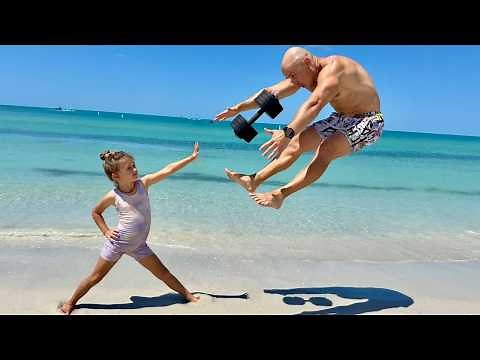 Nobody Expected This Much Power from Gymnast Girl on the Beach!