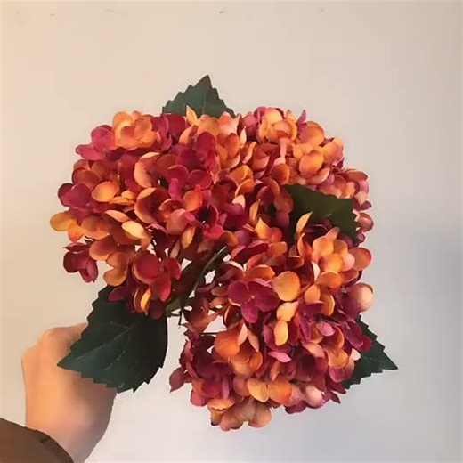 H-780 Artificial Hydrangea Silk Flowers Bouquet Colors Natural Lifelike Touch Faux Flower for Room Decor