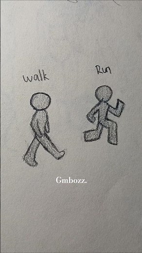 Drawing stickman walk and run ✨️ #drawing #art #video #stickman #tutorial #howtodraw #shorts