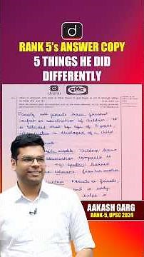 Aakash Garg Rank 5 | 5 Things to Learn From His GS Mains Answer Copy | UPSC 2024 #shorts #upsc