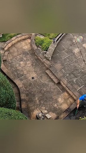 10M views · 127K reactions | Birds-eye view of a patio restoration #jetwashing #powerwashing #cleaning #fyp | Mr. Jet Washing | Facebook