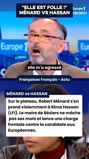 "Folle furieuse" : Ménard perd son sang-froid contre Rima Hassan ! ⚠️