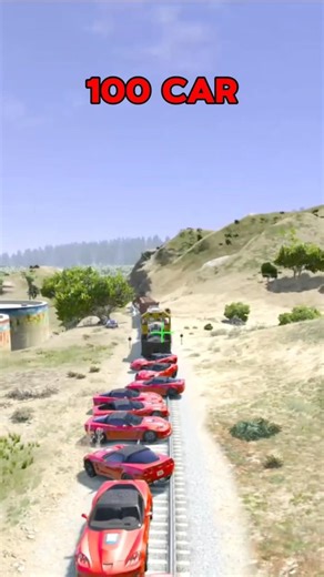 Train VS 100cars #gta5 #gta #train #test #shorts