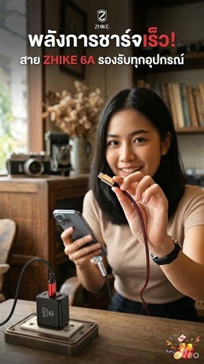 ZHIKE สายชาร์จ 6A สายชาร์จเร็ว สายข้อมูล Data cable Micro USB Type-C iOS Lightning TO USB 1.5เมตร Ad