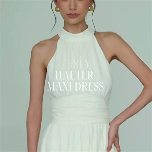 【再入荷】Jersey Halter Maxi Dress｜美しいAラインが映えるホルターネックワンピース｜CAXUL