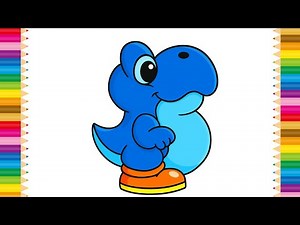 How to Draw Baby Yoshi - Cute and Easy Tutorial for Kids