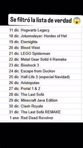PiviGames | Juegos, Ofertas, Noticias y más | Parece que se filtró la VERDADERA lista de REGALOS de Epic Games Store para esta Navidad •• #videojuegos #memes #memesvideojuegos | Instagram