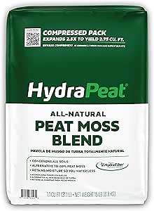 Peat Moss (Large) - 2.75 Cu Ft of All-Natural Reduced Peat Blend Soil Media - 1.1 Compressed Pack Size