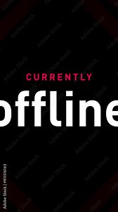 Animated banner ad with currently offline text and logo on vertical black background. Phone wallpaper