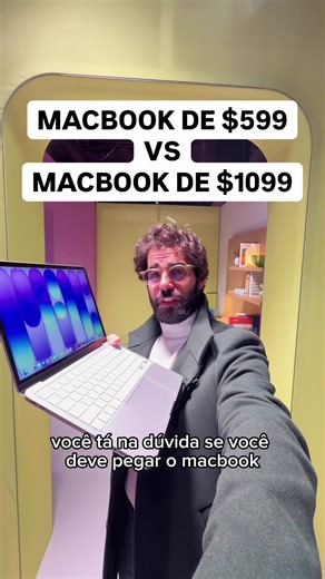 Comenta qual mac você pretende comprar! MacBook Neo vs MacBook Air M5 💻⚡️ Será que vale pagar bem mais pelo Air M5 ou o Neo já resolve o que você precisa? De um lado, o MacBook Neo: - Mais acessível, pensado pra estudar, navegar, pacote Office, reuniões em vídeo e uso do dia a dia. - Chip A‑série derivado do iPhone, ótimo em consumo de energia e tarefas leves. - 8 GB de RAM e SSD a partir de 256 GB, suficientes pra quem não usa muitos apps pesados ao mesmo tempo. - Tela Liquid Retina de 13”, ba