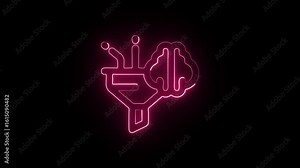 AI Filter Animation with Glowing Lines on Black Background