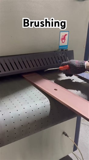 Solid copper busbar brushed finish.#busbar #copperbusbar #copper #processvideo #powerdistribution