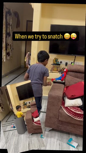 Vedansh & Varshith👬 on Instagram: "Snatching stuff 101: where we excel at getting caught😆😆😆😆 #vedanshvarshith #instakid #kidsactivities #entertainment #siblings"