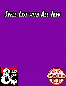 Spell List with all Info - Dungeon Masters Guild | DriveThruRPG