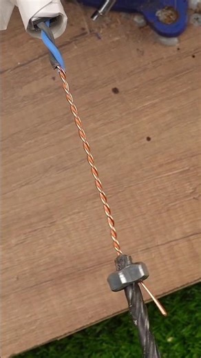wire twisting trick using a drill #shorts #shortvideo