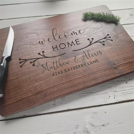Personalized Wood Cutting Board, Housewarming Gift, Logo Advertising - Etsy Australia