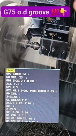 CNC job'sG75 O.D GROOVE 100program #viralreels #machine #cncmachining #cnc #mrcnctechprogram #viral
